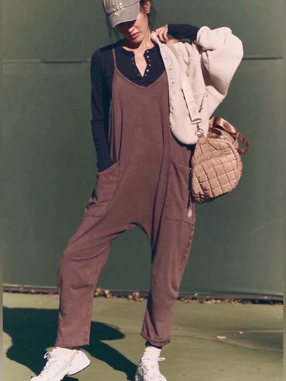 Sale! FP Movement by Free People Brown Hot Shot Onesie Jumpsuit
